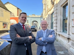 Justin Galliford, chief executive of Norse, and Declan Moore, governor of HMP Norwich Prison in Ipswich to launch Future Horizons Suffolk on Friday (November 21) (Image: Sarah Chambers)